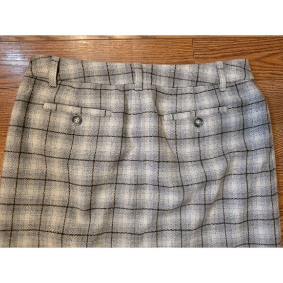 Eddie Bauer Mini Skirt Sz 10 Wool Gray Plaid Lined Preppy Academia School Girl - Picture 10 of 11